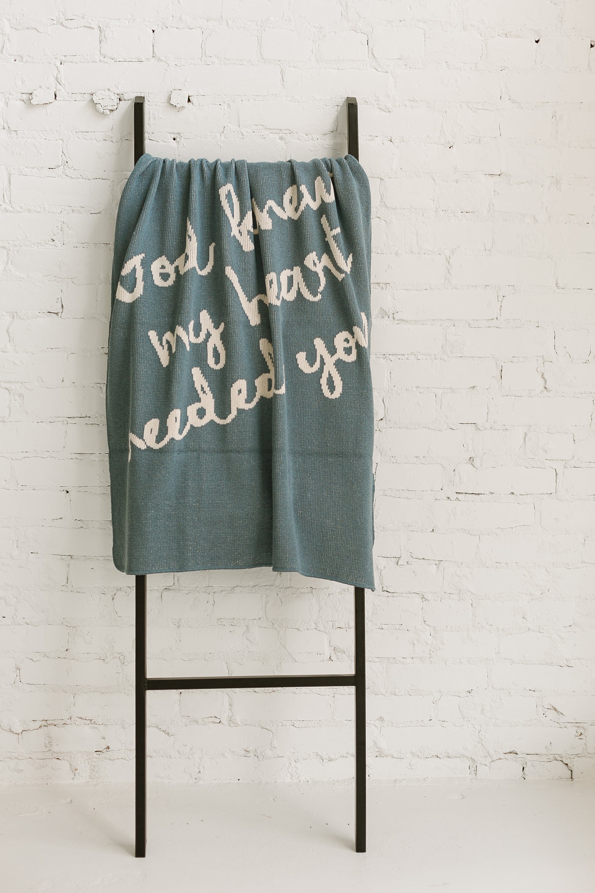 Made in the USA | Recycled Cotton Blend  God knew my heart needed you Throw Blanket