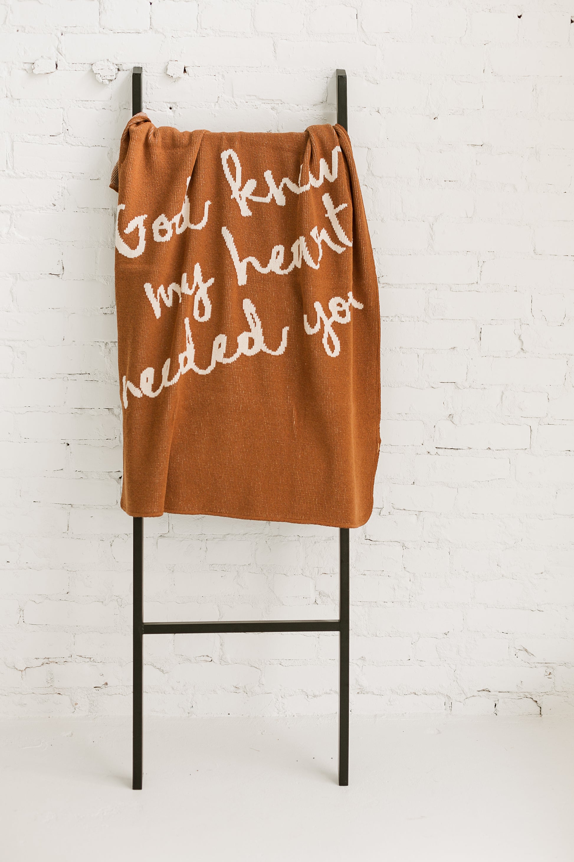 Made in the USA | Recycled Cotton Blend  God knew my heart needed you Throw Blanket