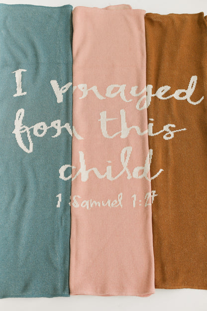 I Prayed for This Child Recycled Cotton Throw Blanket | Made in USA