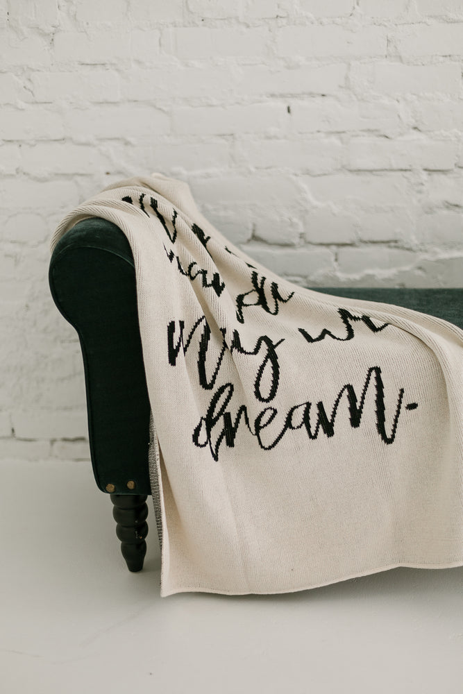 
                  
                    Load image into Gallery viewer, Made in the USA | Recycled Cotton Blend  May We Wander May You Dream Throw Blanket
                  
                
