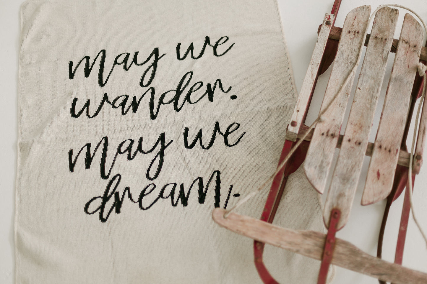 May We Wander May You Dream Recycled Cotton Throw | Made in USA