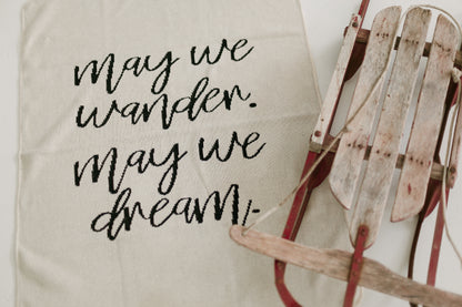 May We Wander May You Dream Recycled Cotton Throw | Made in USA