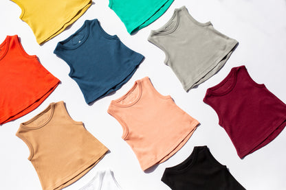 Organic Kids Tank | GOTS Certified Organic Cotton | Solid Colors