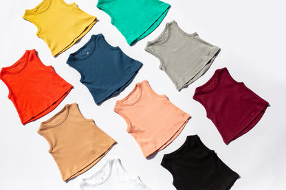 Organic Kids Tank | GOTS Certified Organic Cotton | Solid Colors
