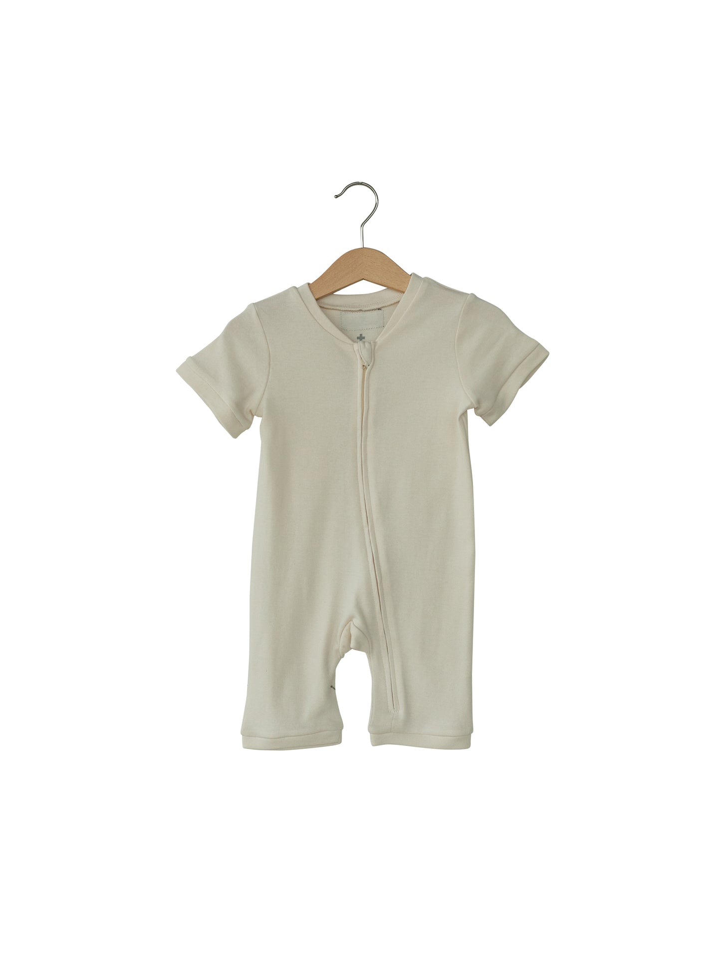 Organic Short Sleeve Zip Romper | GOTS Certified Organic Cotton | Solid Colors