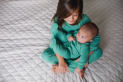 Organic Baby + Kids Pajama Set | Pine Green