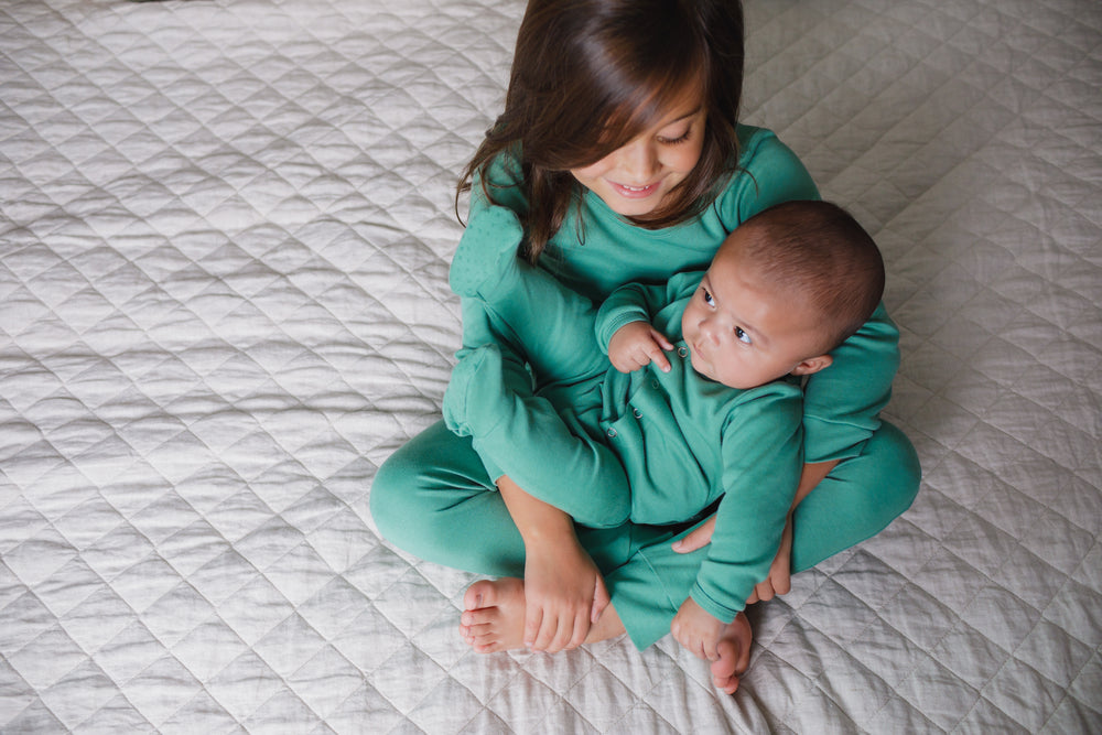
                  
                    Load image into Gallery viewer, FINAL SALE - Organic Pajama Set -  PINE GREEN
                  
                