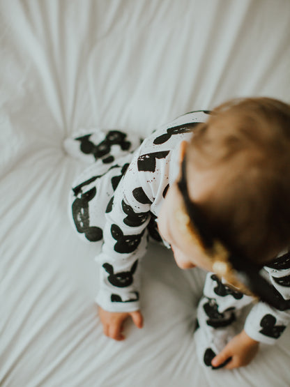 Organic Button Footie | GOTS Certified Organic Cotton | Signature Prints
