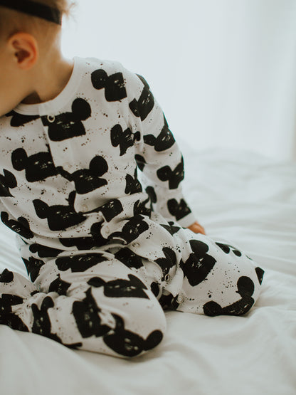 Organic Button Footie | GOTS Certified Organic Cotton | Signature Prints
