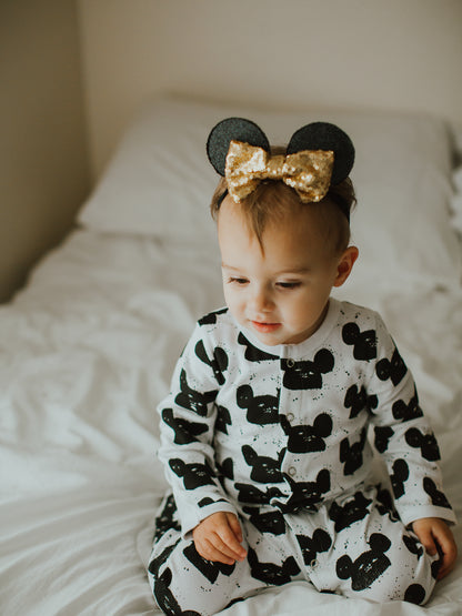 Organic Button Footie | GOTS Certified Organic Cotton | Signature Prints