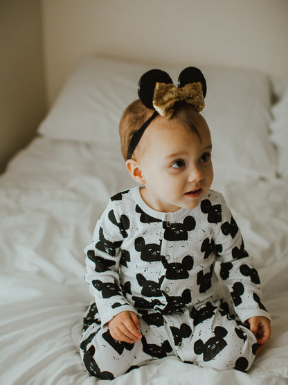 Organic Button Footie | GOTS Certified Organic Cotton | Signature Prints