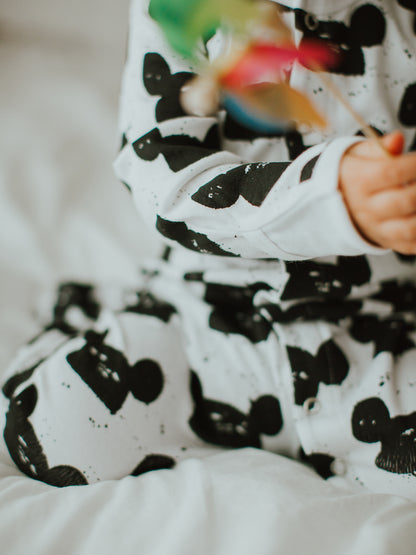 Organic Button Footie | GOTS Certified Organic Cotton | Signature Prints