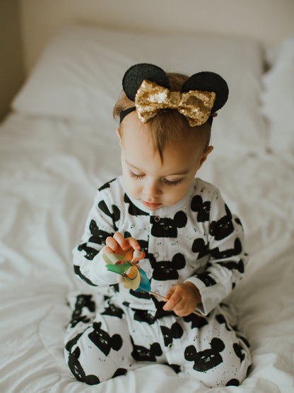 Organic Button Footie | GOTS Certified Organic Cotton | Signature Prints