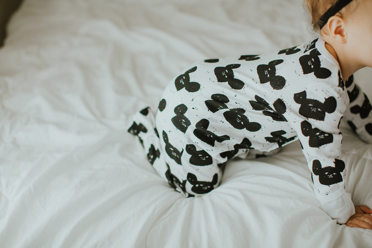 Organic Button Footie | GOTS Certified Organic Cotton | Signature Prints