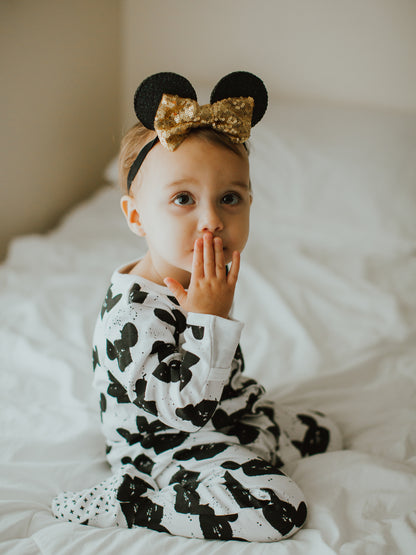 Organic Button Footie | GOTS Certified Organic Cotton | Signature Prints