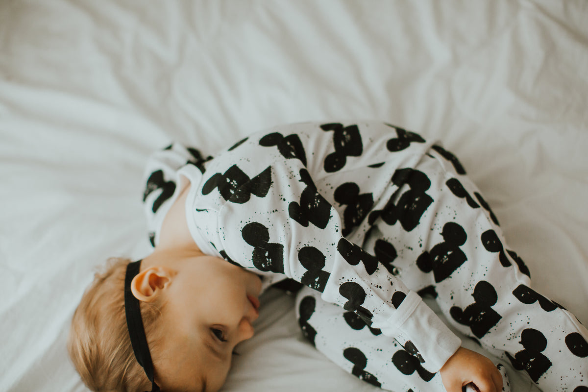 Organic Button Footie | GOTS Certified Organic Cotton | Signature Prints