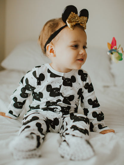 Organic Button Footie | GOTS Certified Organic Cotton | Signature Prints