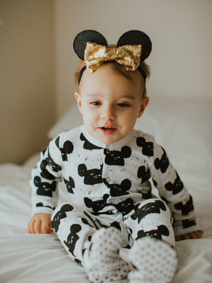 Organic Button Footie | GOTS Certified Organic Cotton | Signature Prints
