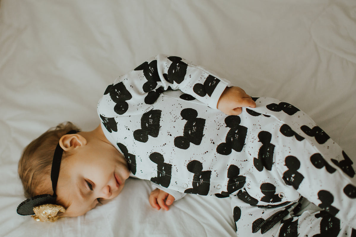 Organic Button Footie | GOTS Certified Organic Cotton | Signature Prints