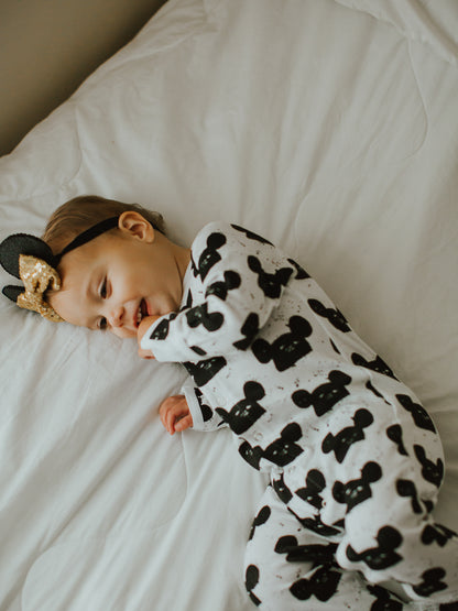 Organic Button Footie | GOTS Certified Organic Cotton | Signature Prints