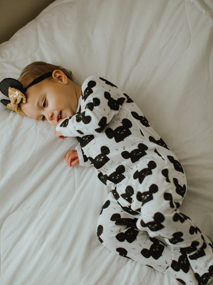 Organic Button Footie | GOTS Certified Organic Cotton | Signature Prints