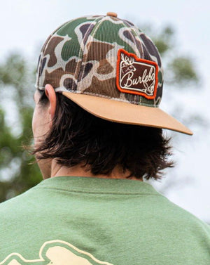 
                  
                    Load image into Gallery viewer, BURLEBO - Full Camo Mesh Patch Logo Cap
                  
                