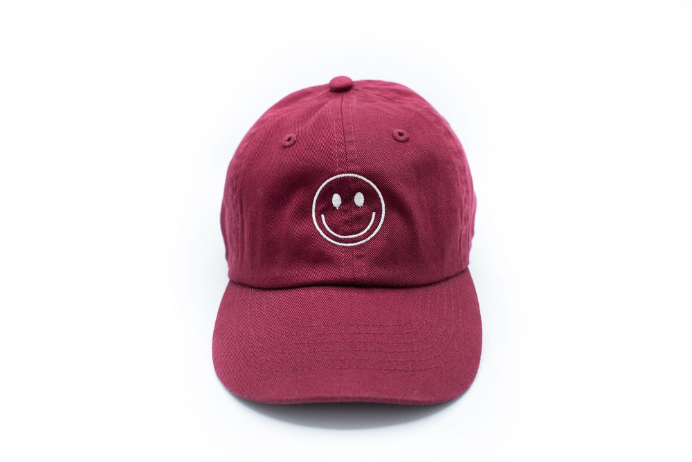 Rey to Z Baseball Hat - Smiley Face in Maroon (3 Size Options)