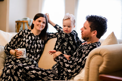 FINAL SALE - Women's Pajama Set in Organic Cotton -  WHITE ON BLACK CACTUS©, product image 10