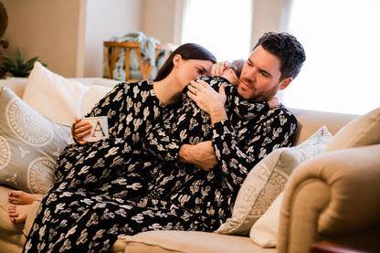 FINAL SALE - Women's Pajama Set in Organic Cotton -  WHITE ON BLACK CACTUS©, product image 13