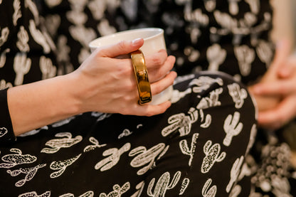 FINAL SALE - Women's Pajama Set in Organic Cotton -  WHITE ON BLACK CACTUS©, product image 17