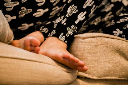 FINAL SALE - Women's Pajama Set in Organic Cotton -  WHITE ON BLACK CACTUS©, product image 18