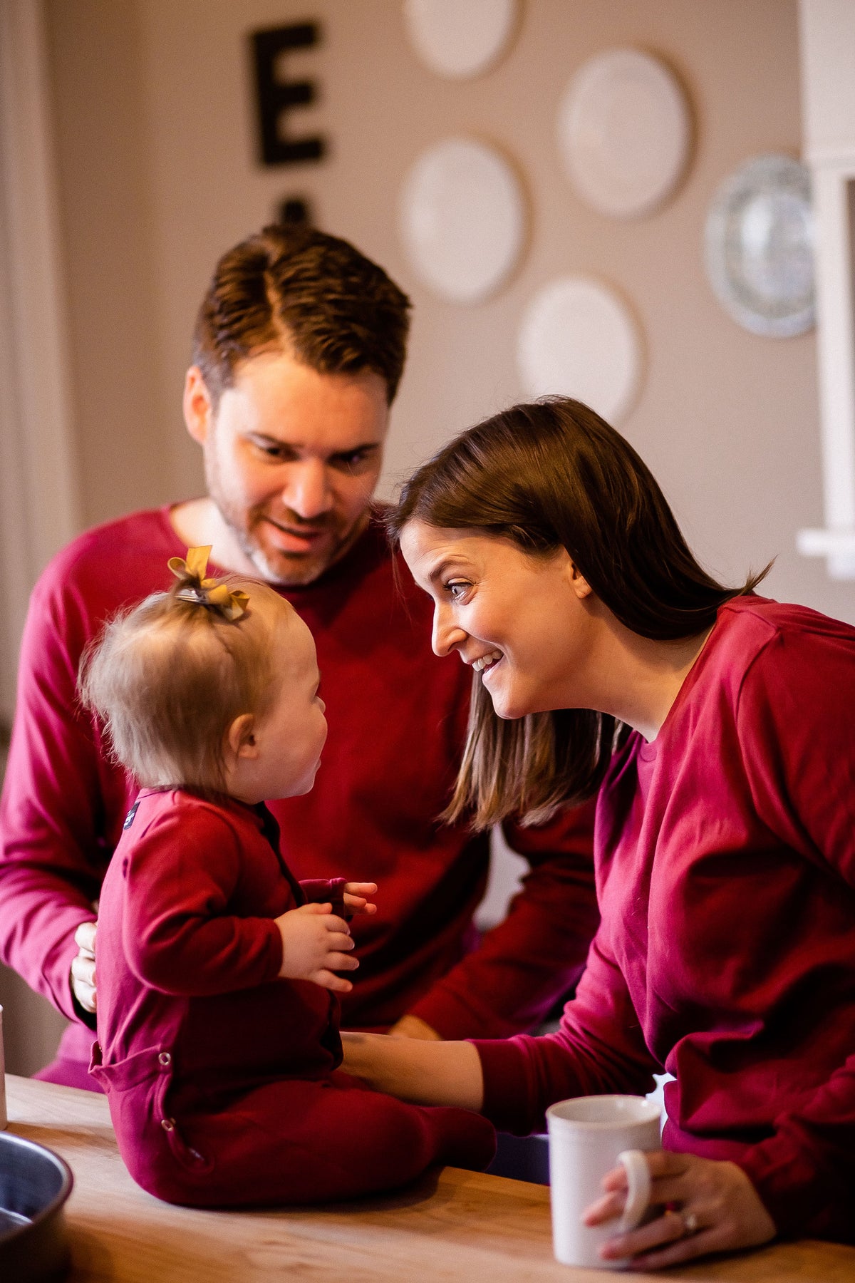 FINAL SALE - Women's Pajama Set in Organic Cotton -  MAROON, product image 15