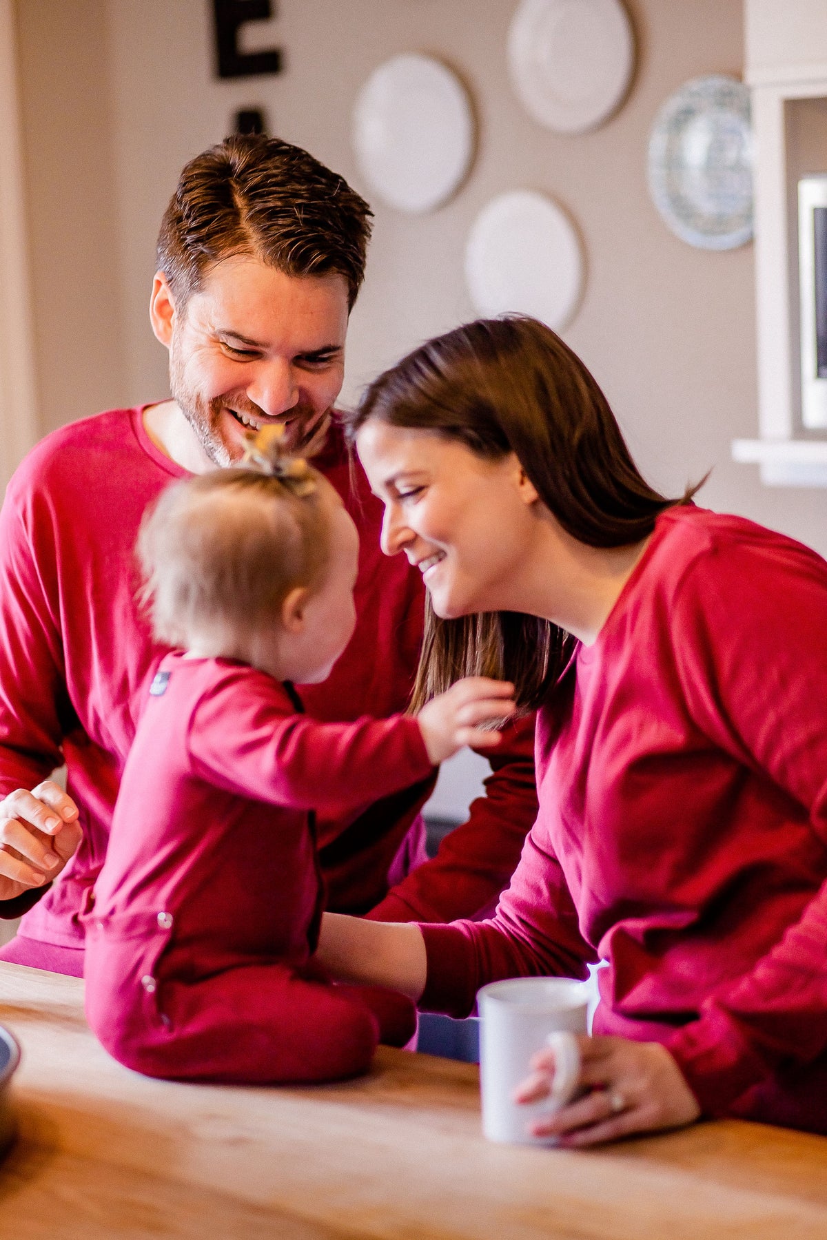 FINAL SALE - Women's Pajama Set in Organic Cotton -  MAROON, product image 16