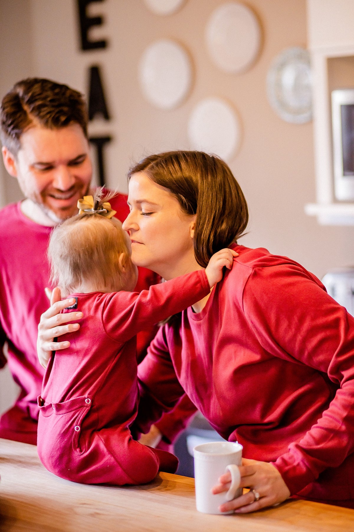 FINAL SALE - Women's Pajama Set in Organic Cotton -  MAROON, product image 18