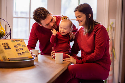 Women's organic cotton pajama set in maroon