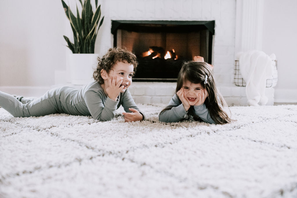 Organic Thermal Baby + Kids Pajama Set | Neutral Gray