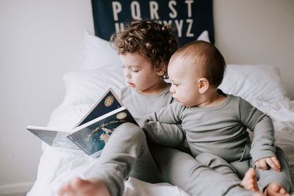 Organic Thermal Baby + Kids Pajama Set | Neutral Gray