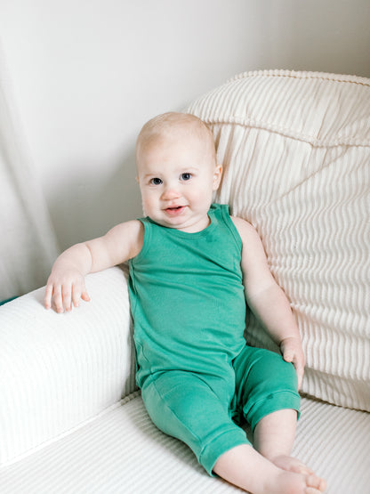 Solid color organic Tank Explorer Back Jumpsuit by Modern Burlap
