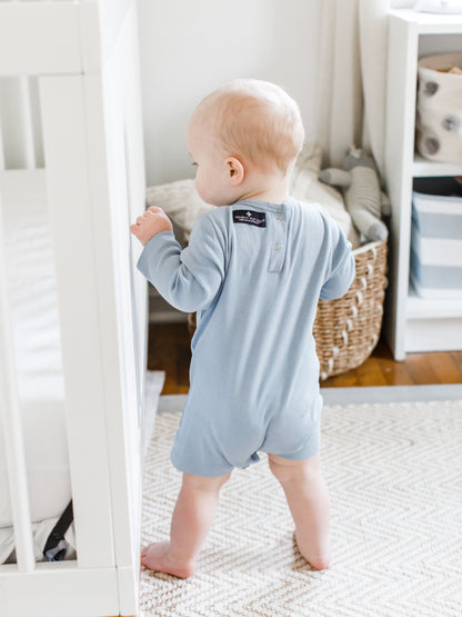 Organic Long Sleeve Romper | GOTS Certified Organic Cotton | Solid Colors