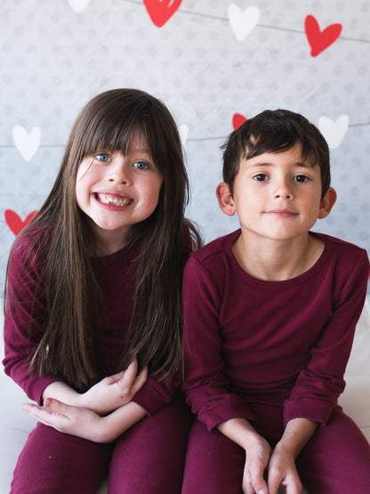 Organic Baby + Kids Pajama Set | Maroon