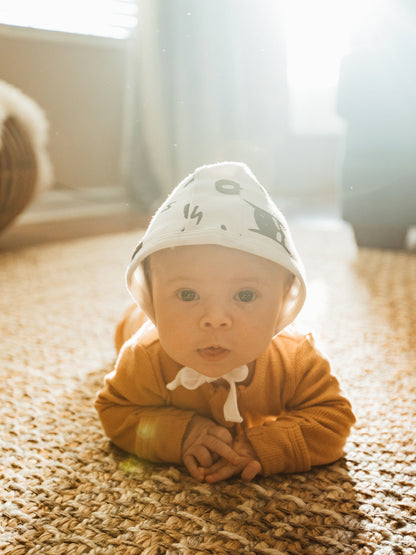 Organic Baby Bonnet | GOTS Certified Organic Cotton | Signature Prints | Sizes 0 to 24 Months