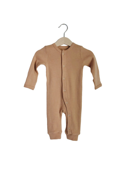 Ginger Organic Baby Button Coverall — product photograph.