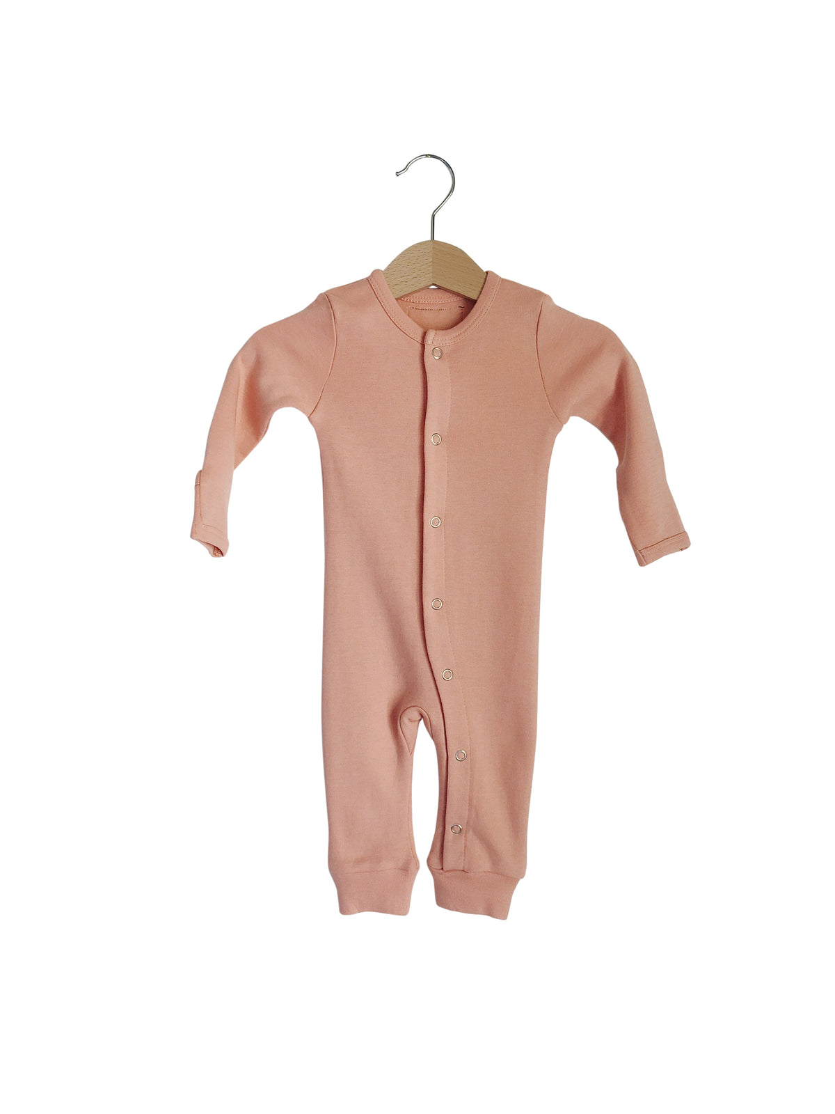 Blooming Dahlia Organic Baby Button Coverall — product photograph.