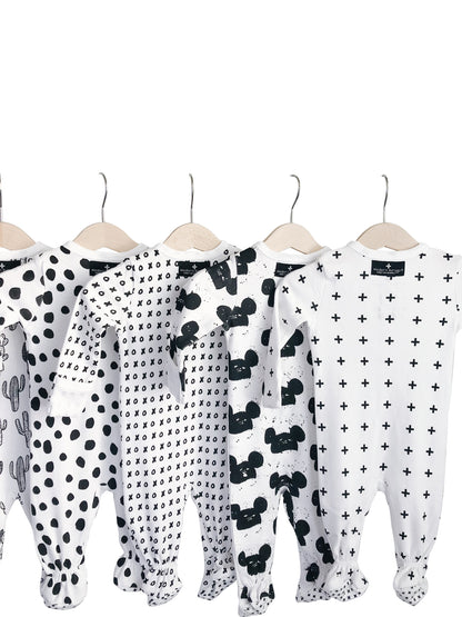 Organic Button Footie | GOTS Certified Organic Cotton | Signature Prints