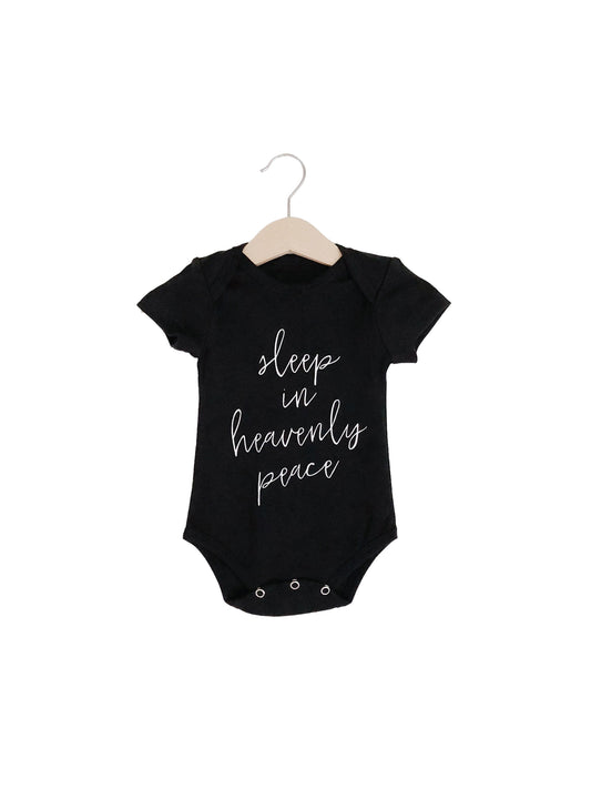 Sleep in Heavenly Peace organic baby bodysuit by Modern Burlap