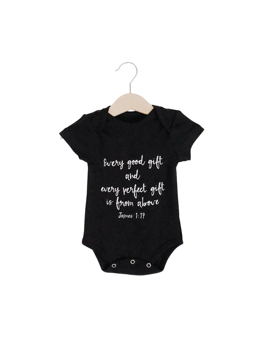 James 1:17 Organic Short Sleeve Bodysuit | GOTS Certified Organic Cotton
