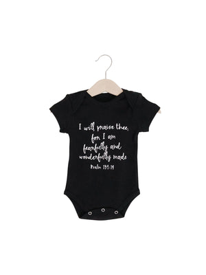 
                  
                    Load image into Gallery viewer, Organic Short Sleeve Bodysuit -  Psalm 139:14
                  
                