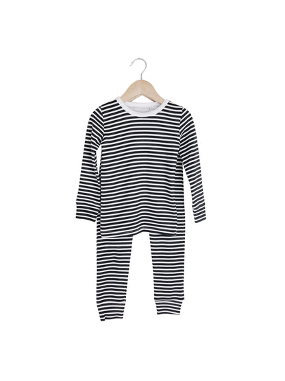 Organic Baby + Kids Pajama Set | Signature Prints — Striped pajama top and matching pants