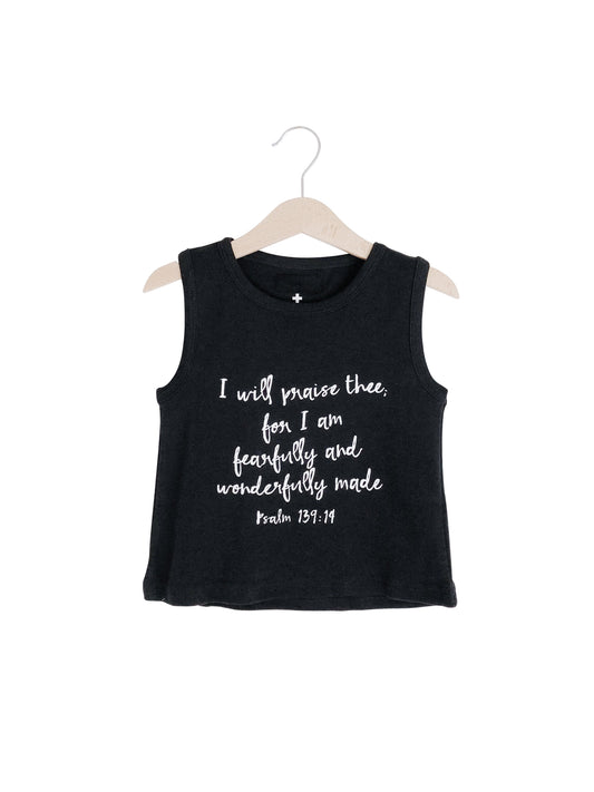Psalm 139:14 organic baby and kids tank by Modern Burlap