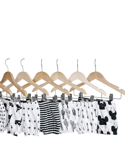 Signature print organic kids shorts by Modern Burlap